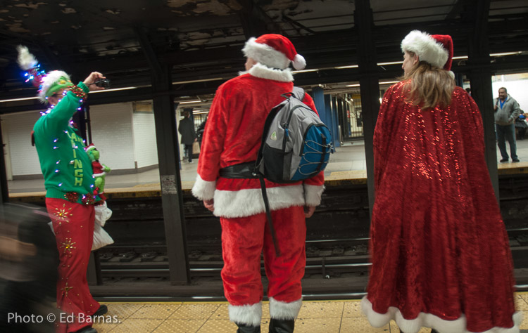 Santa on the subway