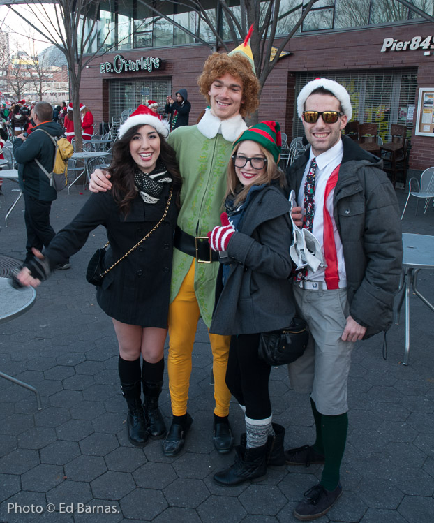 Santa congregating at Pier 84